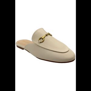 Minorsu Women's Buckle Mules Beige - Medium